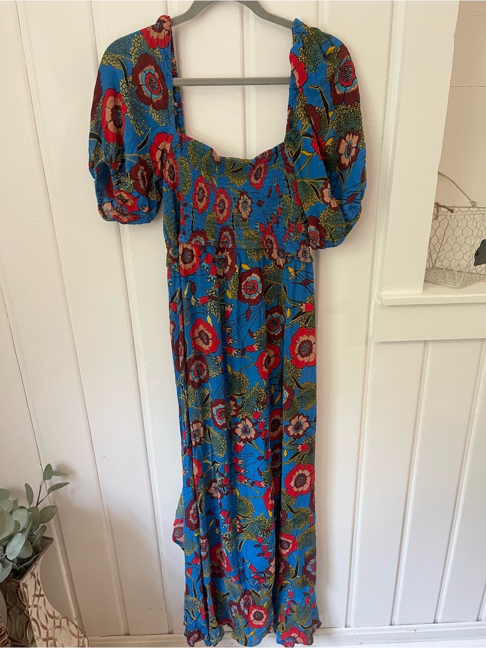 Band of Gypsies Moissanite Floral Smocked Maxi Dress - Picture 2 of 6